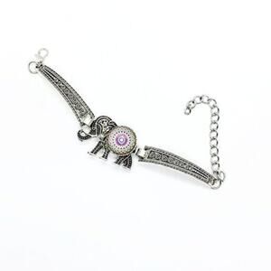 New Boho Elephant Rhinestone Silver-Tone Bracelet NWT